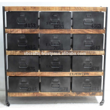 Cabinet à tiroir industriel vintage Métal en bois